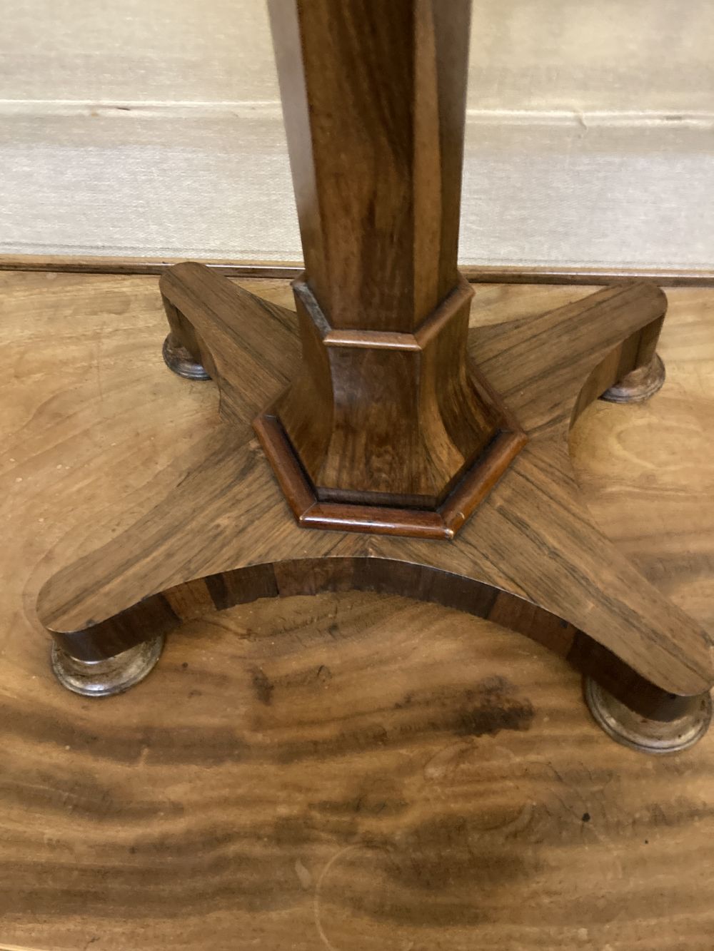 An early Victorian rosewood teapoy, width 40cm depth 33cm height 75cm